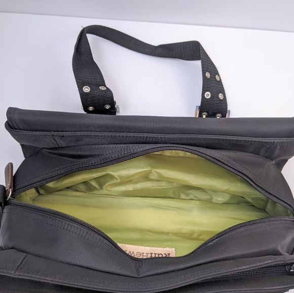 Black Zipper Vinyl Medium Shoulder Bag - Picture 8 of 9